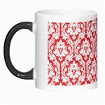 White On Red Damask Morph Mug