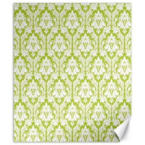 White On Spring Green Damask Canvas 20  x 24  (Unframed) from ArtsNow.com 19.57 x23.15  Canvas - 1