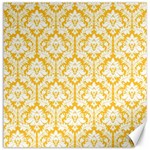 White On Sunny Yellow Damask Canvas 12  x 12  (Unframed)