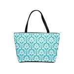 Turquoise Damask Pattern Classic Shoulder Handbag