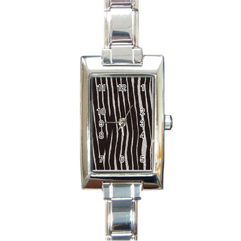 Zebra Rectangular Italian Charm Watch from ArtsNow.com Front