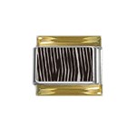 Zebra Gold Trim Italian Charm (9mm)