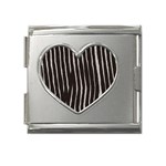 Zebra Mega Link Heart Italian Charm (18mm)