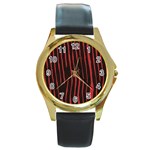 Zebra Round Gold Metal Watch