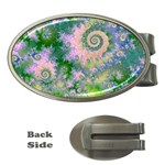 Rose Apple Green Dreams, Abstract Water Garden Money Clip (Oval)