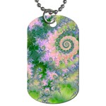 Rose Apple Green Dreams, Abstract Water Garden Dog Tag (One Sided)