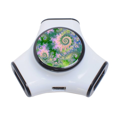 Rose Apple Green Dreams, Abstract Water Garden 3 Port USB Hub from ArtsNow.com Front