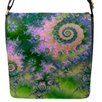 Rose Apple Green Dreams, Abstract Water Garden Flap Closure Messenger Bag (Small)