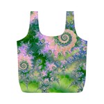 Rose Apple Green Dreams, Abstract Water Garden Reusable Bag (M)