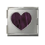 Zebra Mega Link Heart Italian Charm (18mm)