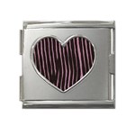 Zebra Mega Link Heart Italian Charm (18mm)