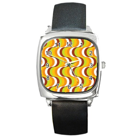 Retro Square Leather Watch from ArtsNow.com Front
