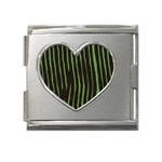 Zebra Mega Link Heart Italian Charm (18mm)