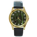 Zebra Round Gold Metal Watch