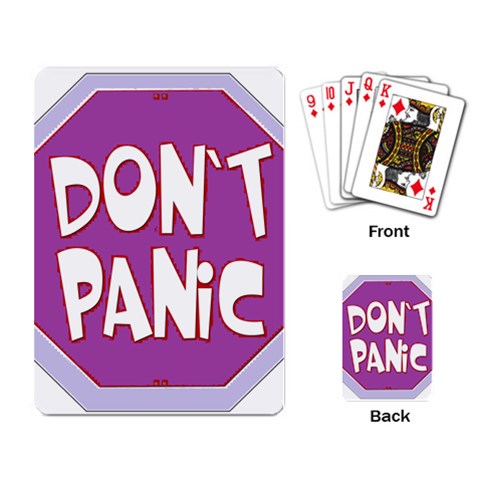 Purple Don t Panic Sign Playing Cards Single Design from ArtsNow.com Back