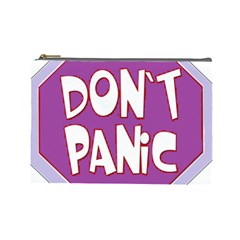 Purple Don t Panic Sign Cosmetic Bag (Large) from ArtsNow.com Front