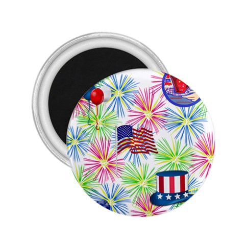 Patriot Fireworks 2.25  Button Magnet from ArtsNow.com Front