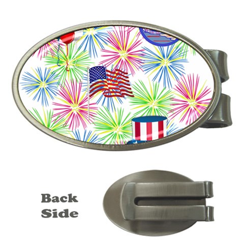 Patriot Fireworks Money Clip (Oval) from ArtsNow.com Front