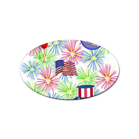 Patriot Fireworks Sticker (Oval) from ArtsNow.com Front