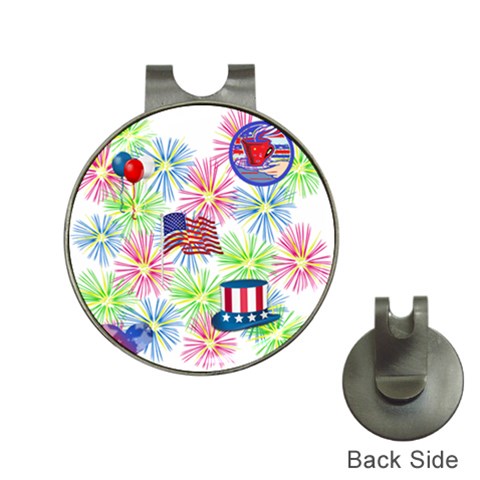 Patriot Fireworks Hat Clip with Golf Ball Marker from ArtsNow.com Front
