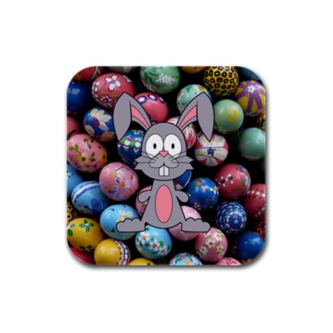 Easter Egg Bunny Treasure Drink Coasters 4 Pack (Square) from ArtsNow.com Front