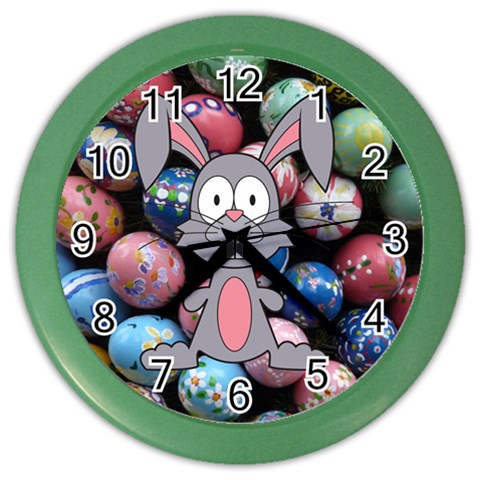Easter Egg Bunny Treasure Wall Clock (Color) from ArtsNow.com Front