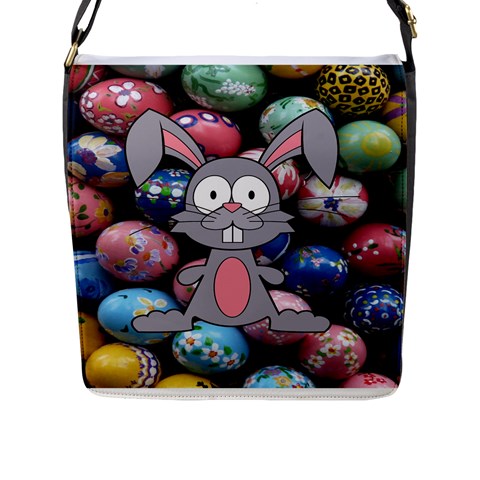 Easter Egg Bunny Treasure Flap Closure Messenger Bag (Large) from ArtsNow.com Front