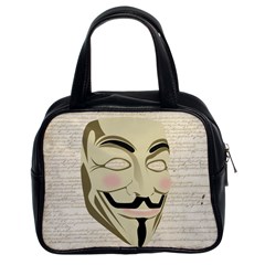 We The Anonymous People Classic Handbag (Two Sides) from ArtsNow.com Front