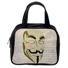 We The Anonymous People Classic Handbag (Two Sides) from ArtsNow.com Back