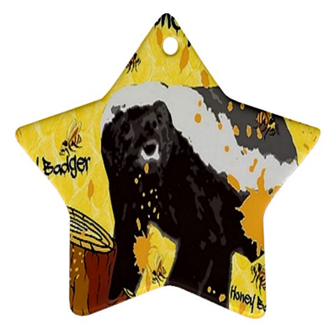 Honeybadgersnack Star Ornament from ArtsNow.com Front