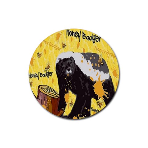 Honeybadgersnack Drink Coasters 4 Pack (Round) from ArtsNow.com Front