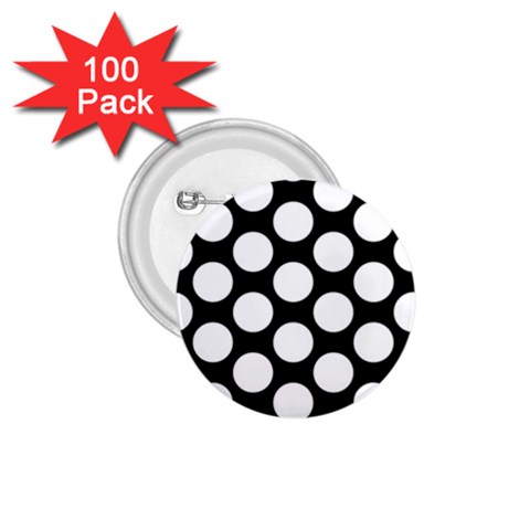 Black And White Polkadot 1.75  Button (100 pack) from ArtsNow.com Front