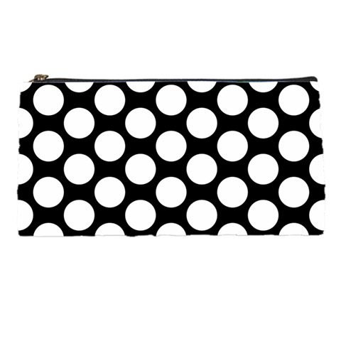 Black And White Polkadot Pencil Case from ArtsNow.com Front