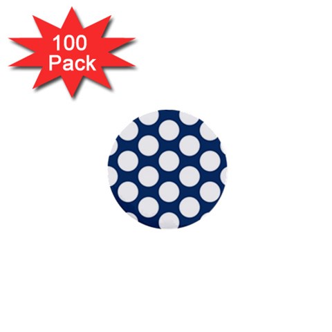 Dark Blue Polkadot 1  Mini Button (100 pack) from ArtsNow.com Front