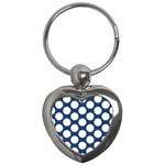 Dark Blue Polkadot Key Chain (Heart)