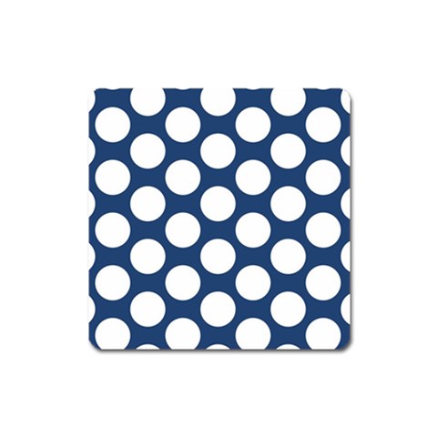 Dark Blue Polkadot Magnet (Square) from ArtsNow.com Front