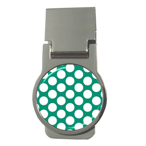 Emerald Green Polkadot Money Clip (Round) from ArtsNow.com Front