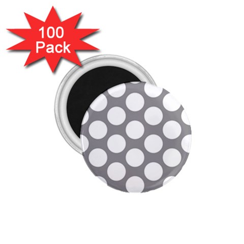 Grey Polkadot 1.75  Button Magnet (100 pack) from ArtsNow.com Front