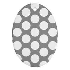 Grey Polkadot Oval Ornament (Two Sides) from ArtsNow.com Front