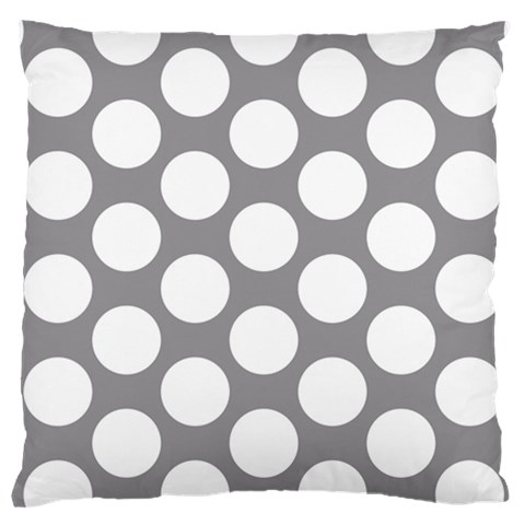 Grey Polkadot Large Cushion Case (Two Sided)  from ArtsNow.com Back