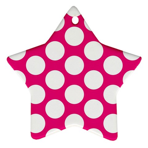 Pink Polkadot Star Ornament from ArtsNow.com Front