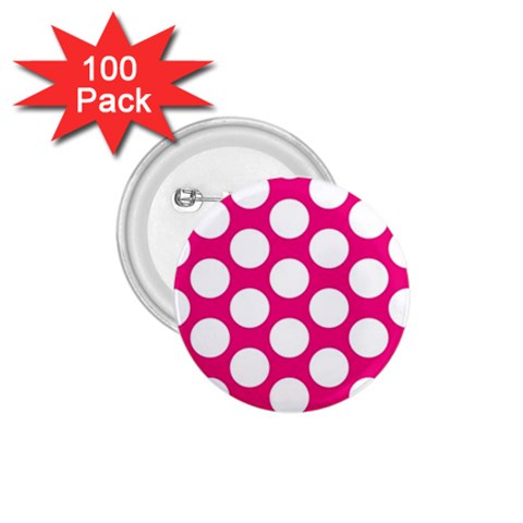 Pink Polkadot 1.75  Button (100 pack) from ArtsNow.com Front