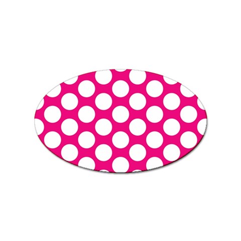 Pink Polkadot Sticker (Oval) from ArtsNow.com Front