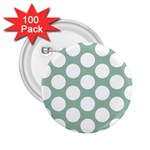 Jade Green Polkadot 2.25  Button (100 pack)