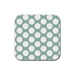 Jade Green Polkadot Drink Coaster (Square)