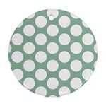 Jade Green Polkadot Round Ornament (Two Sides)