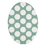 Jade Green Polkadot Oval Ornament (Two Sides)