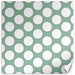 Jade Green Polkadot Canvas 16  x 16  (Unframed)