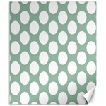 Jade Green Polkadot Canvas 20  x 24  (Unframed)