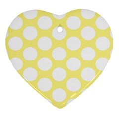 Yellow Polkadot Heart Ornament (Two Sides) from ArtsNow.com Back